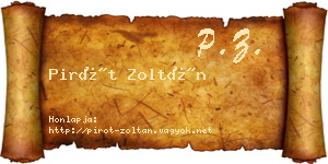 Pirót Zoltán névjegykártya